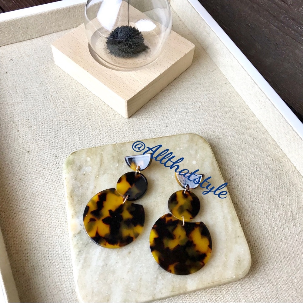 Acrylic Tortoiseshell Earrings Chandelier Stud